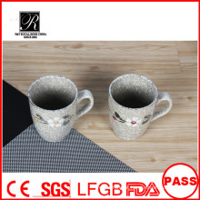 Caneca de café cerâmica do projeto da flor, caneca de leite cerâmica da venda quente, caneca cerâmica fábrica